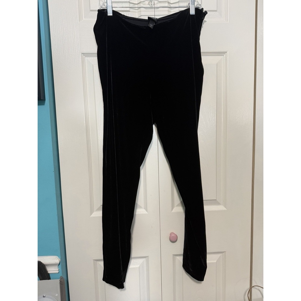 Eileen Fisher Black Velvet Pants Side Zipper‎ Size Petite Small